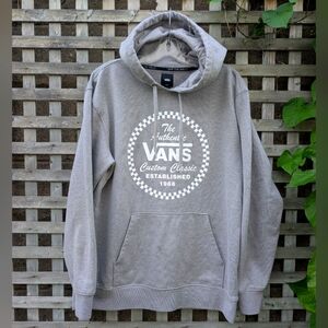 Vans Hoodie Men's Large Hooded Sweatshirt Grey Off The Wall